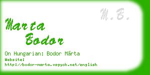 marta bodor business card